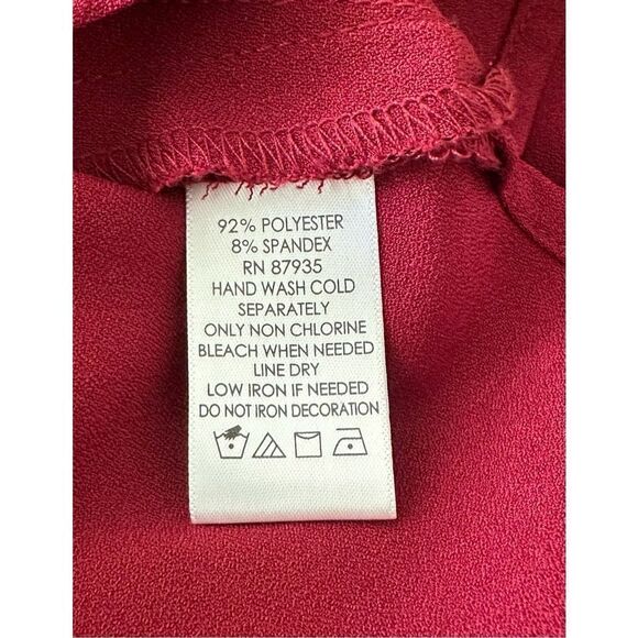 Susan Graver Artisan Women's Red Beaded Collar Button Long Sleeve Blouse Size XL - Picture 8 of 8